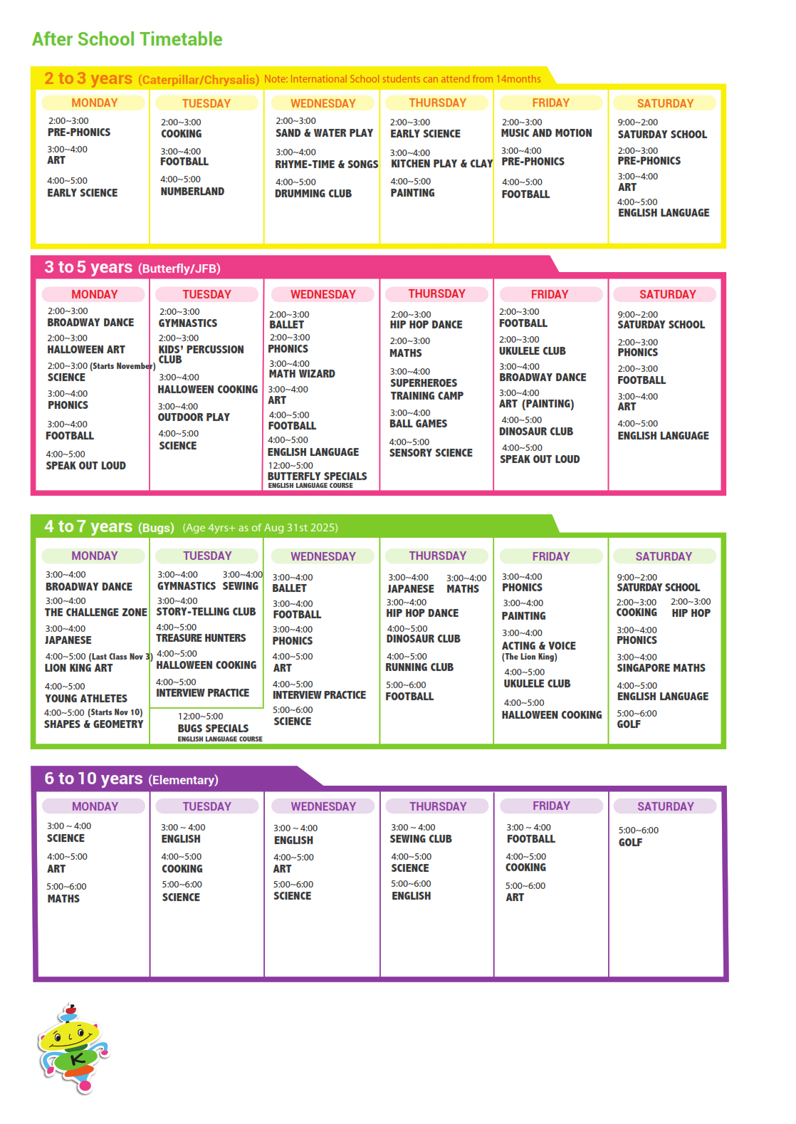 Schedule